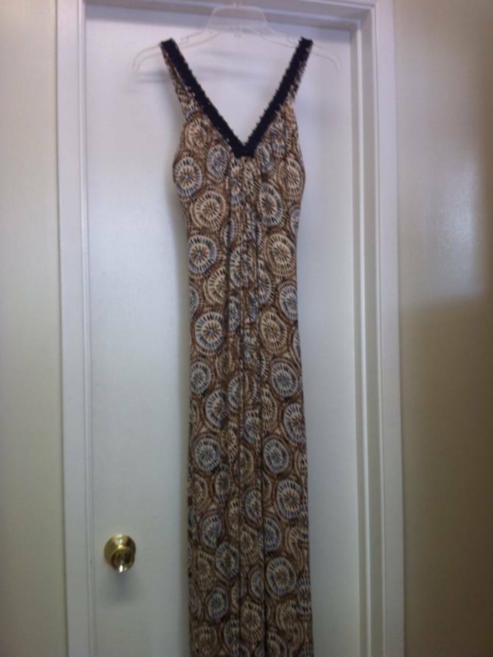 ANTHRO Bordeaux Maxi Dress Embroidered Straps EUC